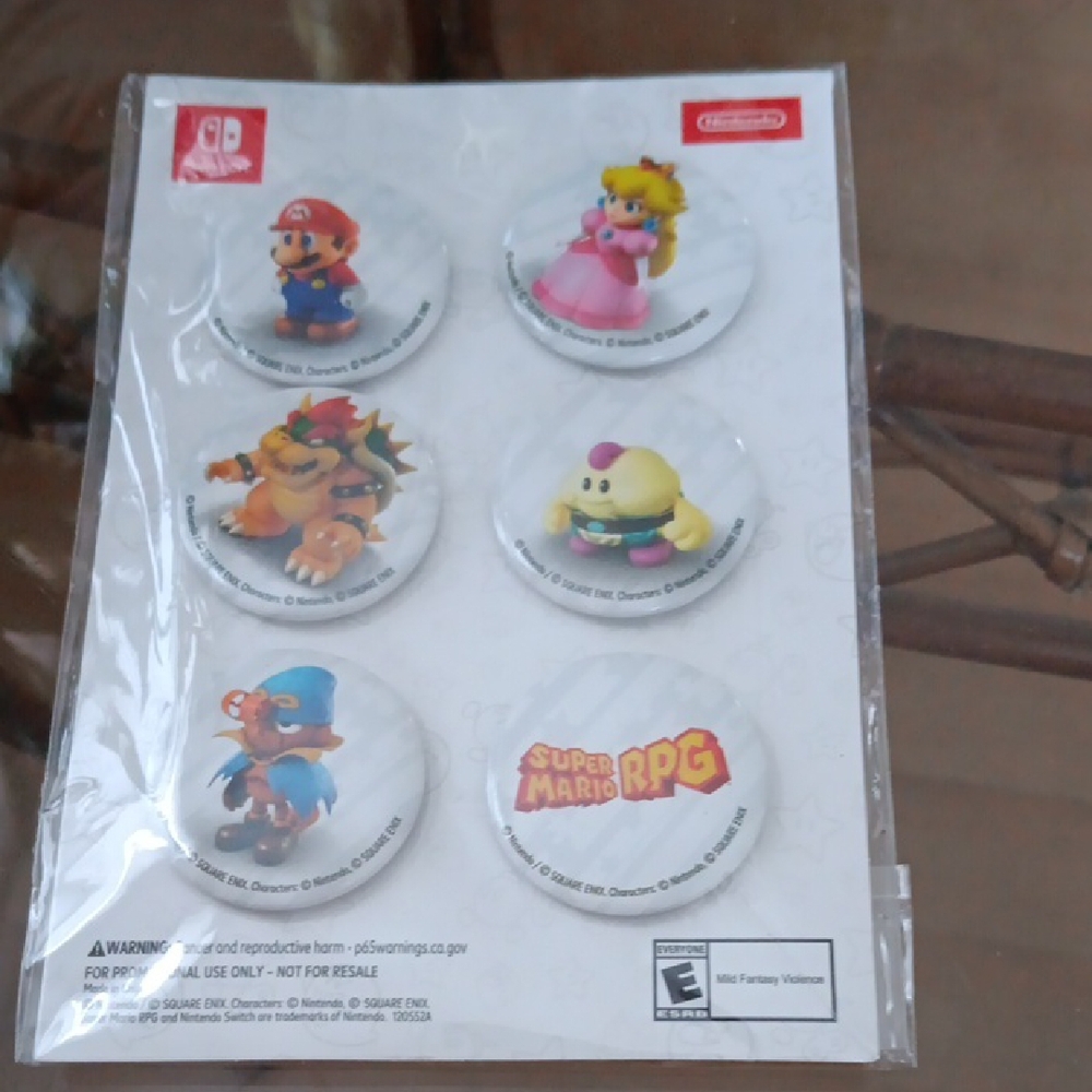 Nintendo Super Mario RPG Character Button Set